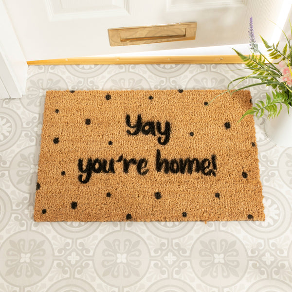 Distinctly Living Yay You're Home Spotty Doormat