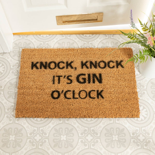 Distinctly Living Knock Knock It's Gin O'clock Doormat