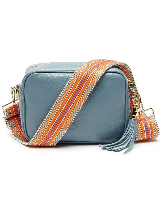 Elie Beaumont  Crossbody Handbag Light Blue W Designer Strap