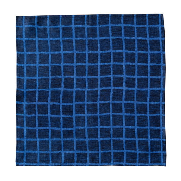Fine Little Day Rutig Jacquard Woven Napkins Blue - X2 Pack