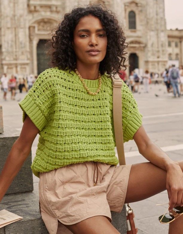 Varley Fillmore Crew Knit In Limeade
