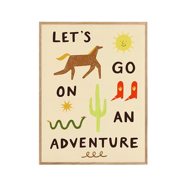 Little Black Cat Illustrated Goods Print A3 Lets Go On An Adventure