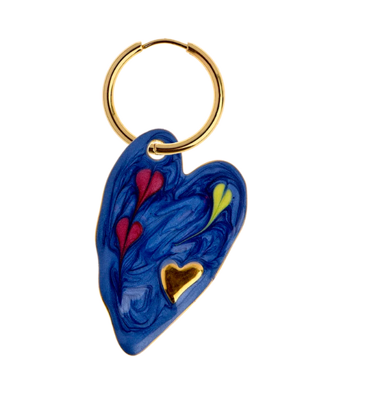 ANNEDAY | Canvas Heart Earring - Blue