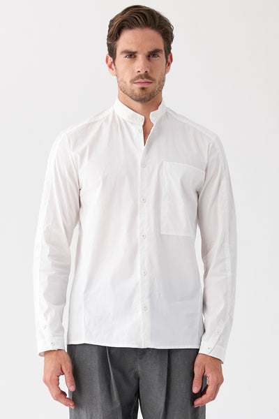 Transit Front Pocket Shirt White