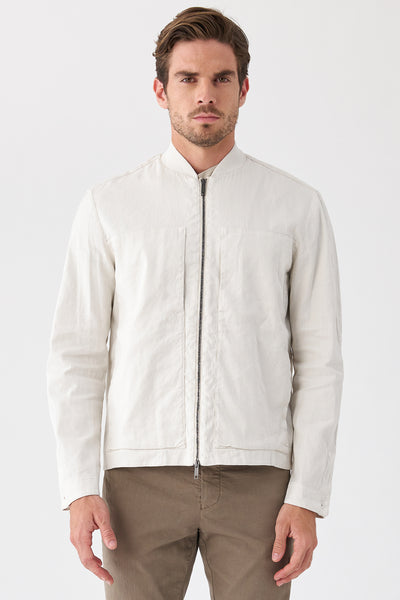 Transit Zip-up Linen/cotton Jacket Ice