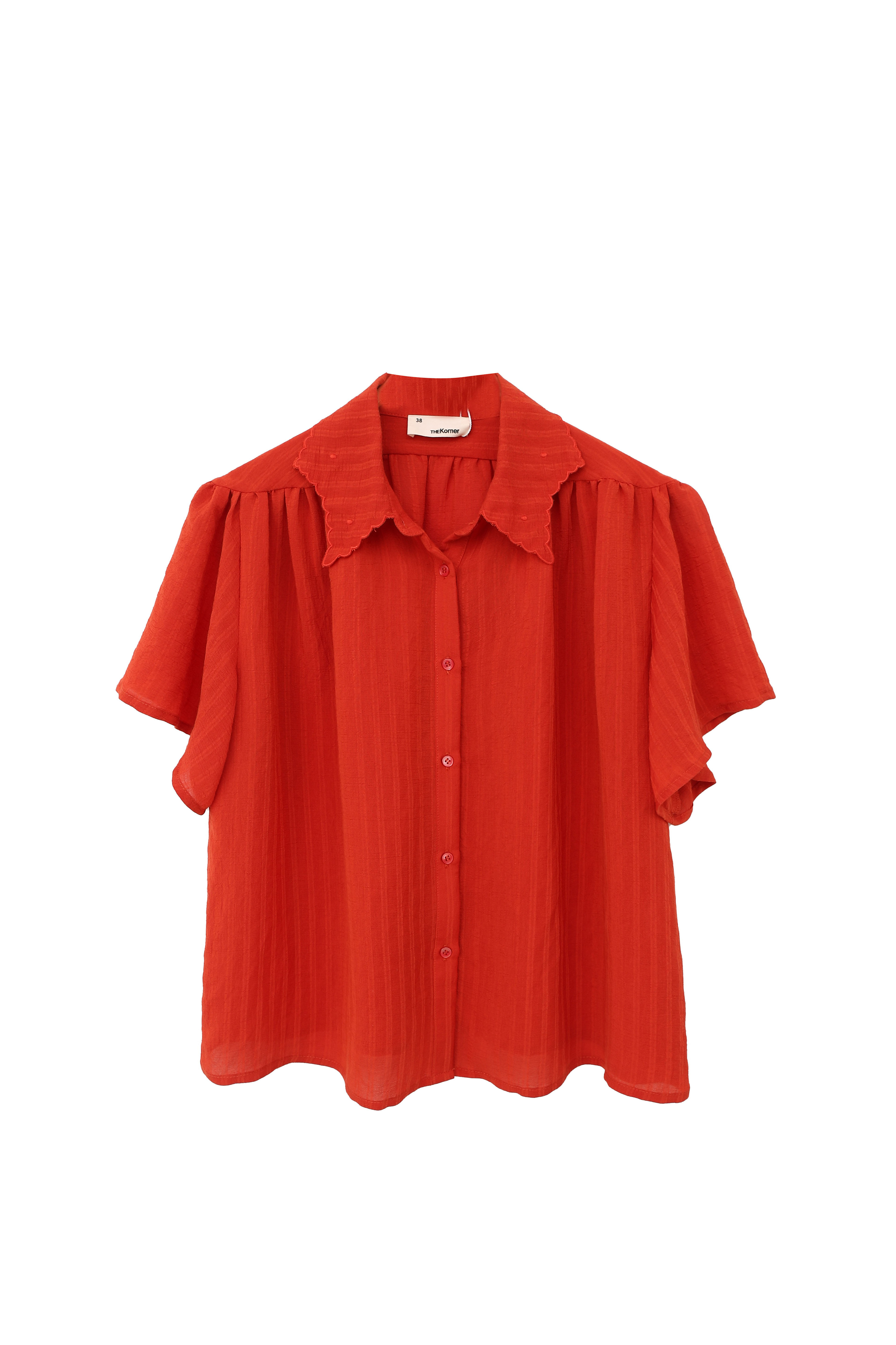 the-korner-brick-embroidery-short-sleeve-collar-shirt