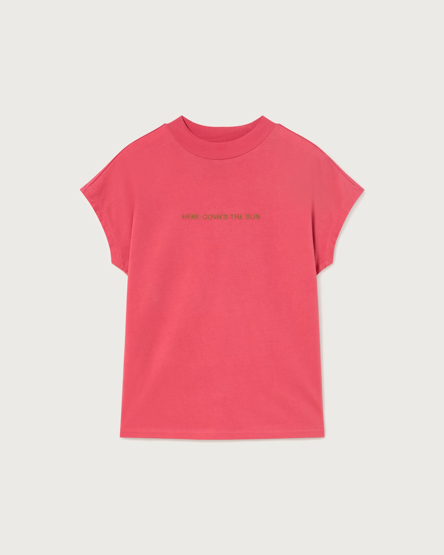 Thinking Mu Pink Here Comes De Sun Printed T Shirt