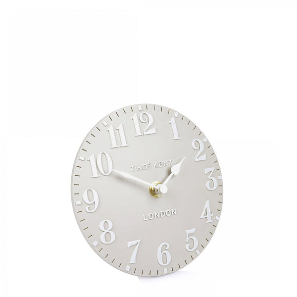 Distinctly Living 6"" Arabic Mantel Clock Dove Grey