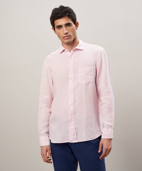 Hartford Faded Pink Linen Shirt - Paul