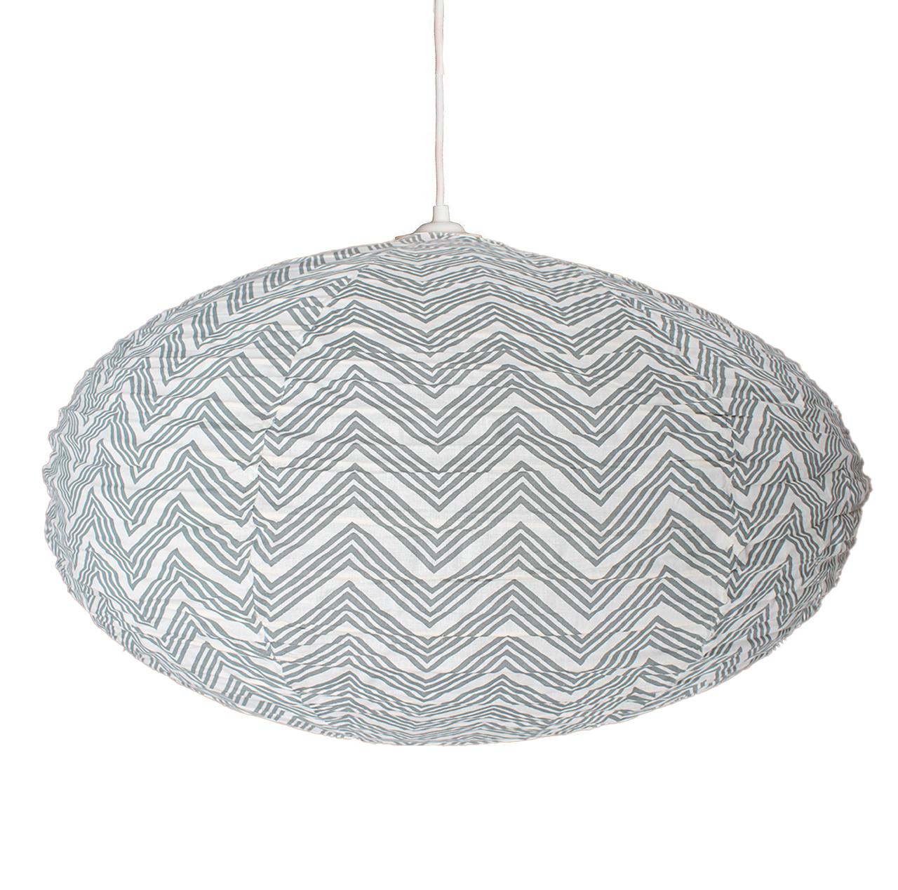 Curiouser and Curiouser Large 80cm Grey and Cream Kuba Cotton Pendant Lampshade