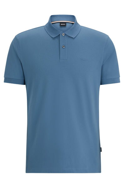 Hugo Boss Boss - Pallas Light Pastel Blue Regular Fit Cotton Polo Shirt 50468301 459
