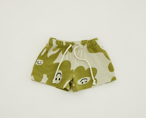 Claude & Co. Smiley Splodge Print Sweat Shorts