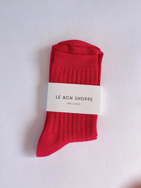 Le Bon Shoppe Her Socks - Classic Red