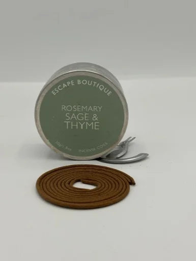 Heaven Scent Incense Ltd Rosemary Sage & Thyme Japanese Style Incense Coils X 20 In A Tin