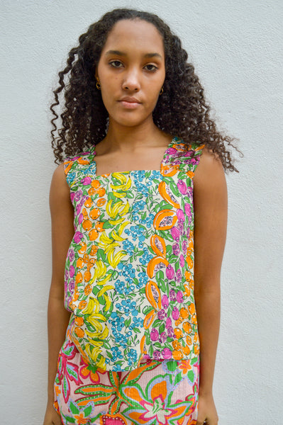 Native Youth Fruit Printed Multi Frill Top