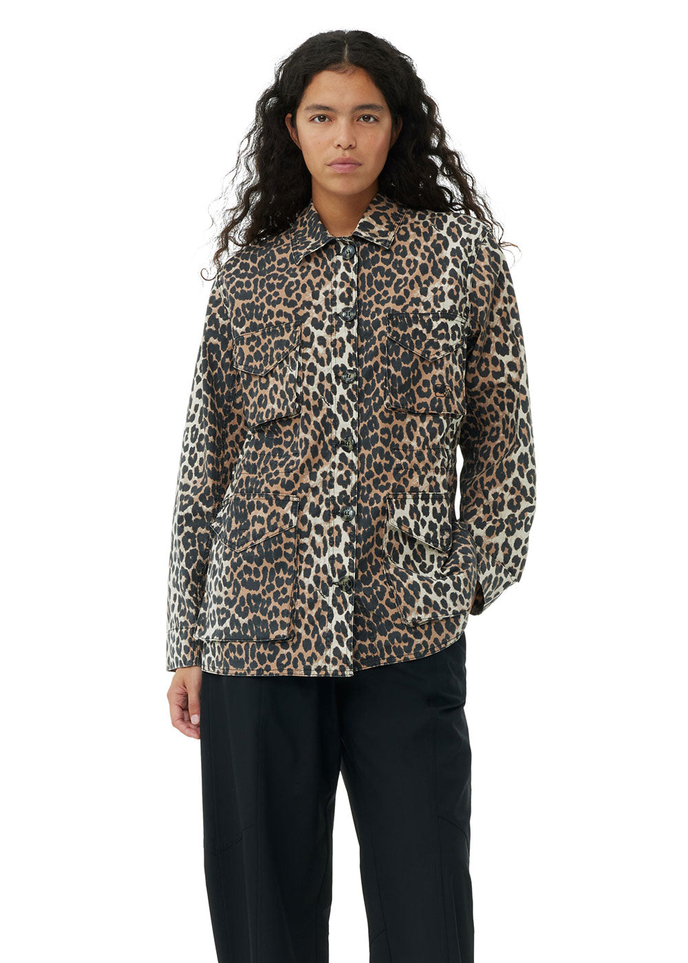 Ganni Leopard Canvas Jacket
