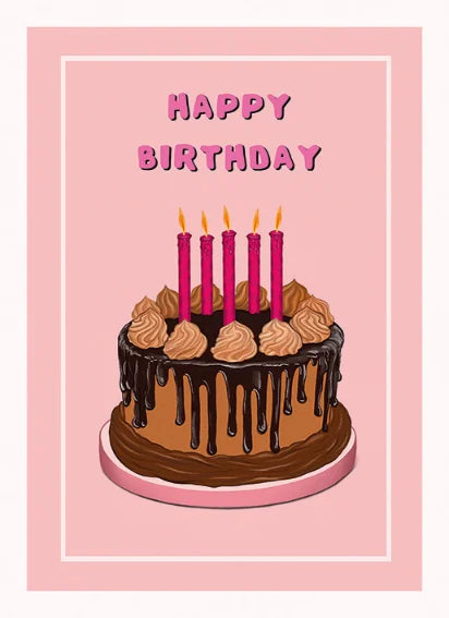 Pink And Mint Cards Pink And Mint Pmcbc667a6 Birthday Cake Card