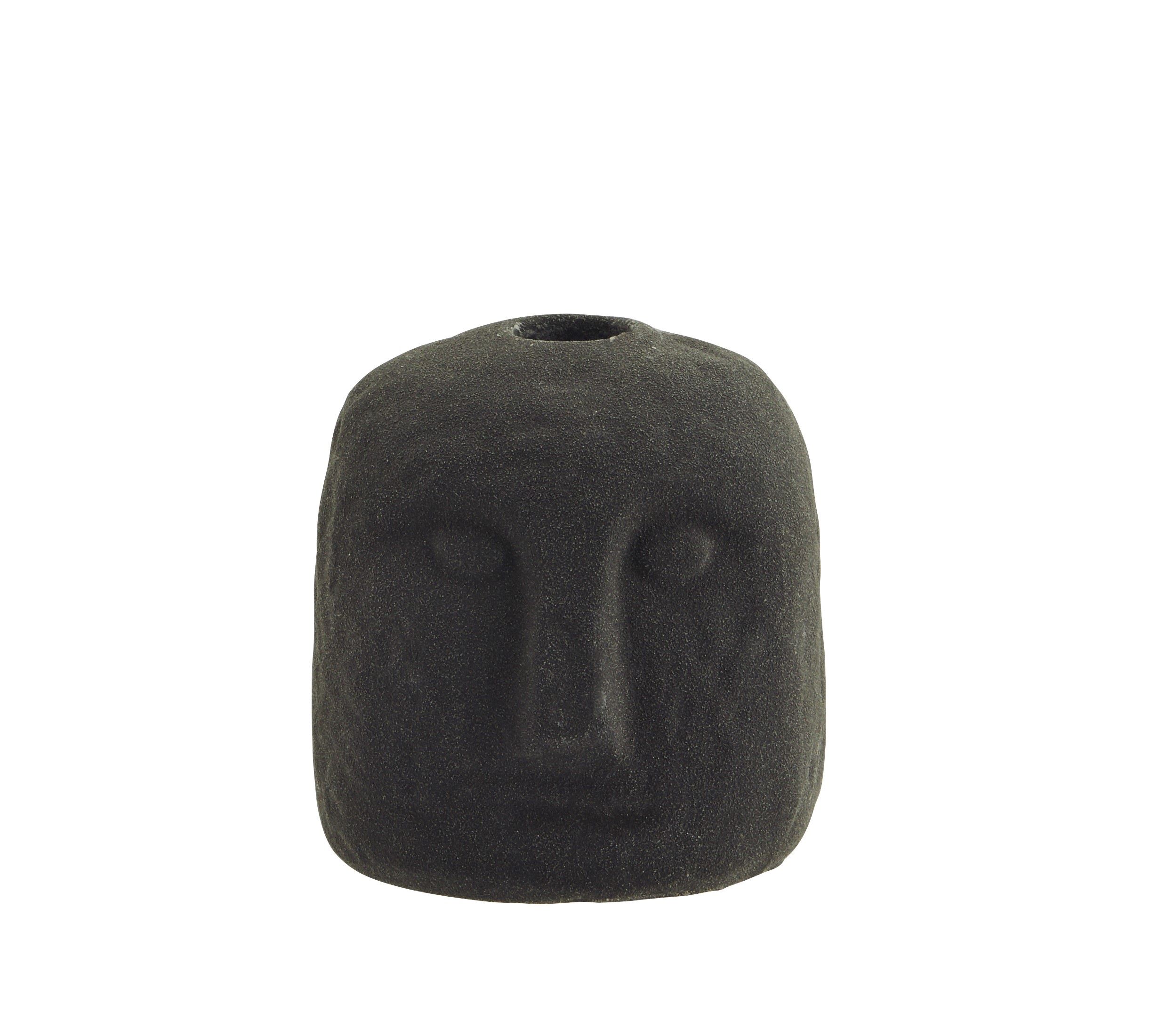 Madam Stoltz Black Candle Holder with Face Impression