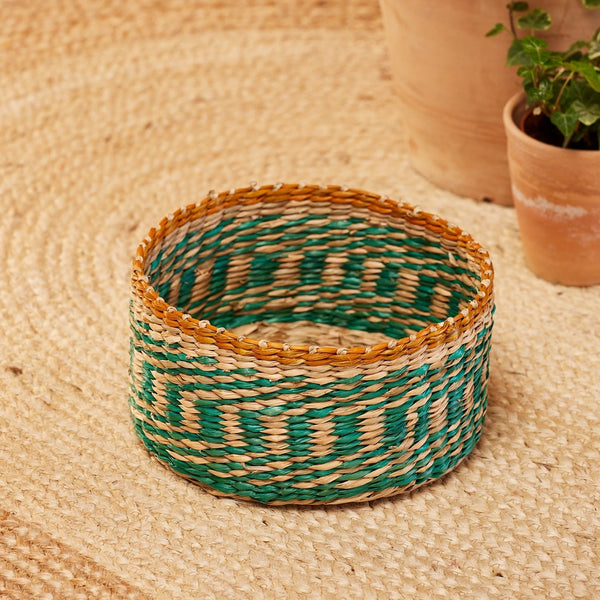 Namaste Small Stripe Seagrass Basket 