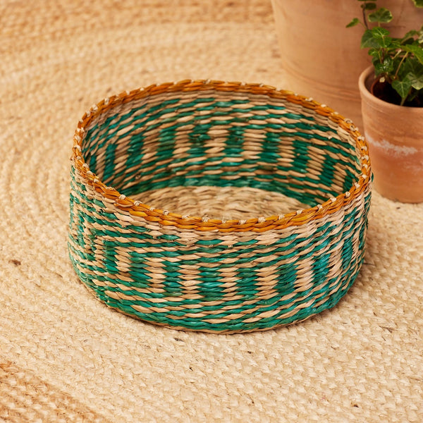 Namaste Medium Stripe Seagrass Basket 