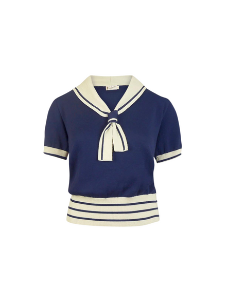 Palava Sailor Knitted Top In Navy