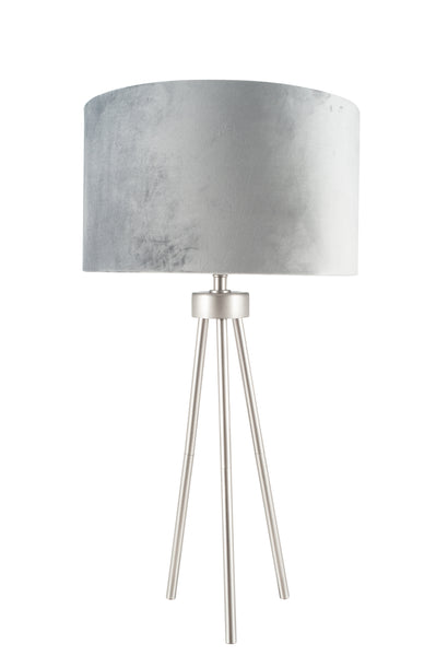 Distinctly Living Liguria Brushed Silver Metal Tripod Table Lamp