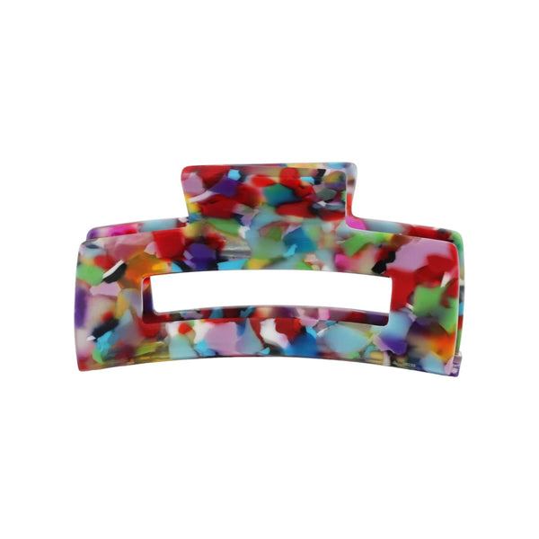 Big Metal Bulldog Hairclip Sophia Red Orange Lilac