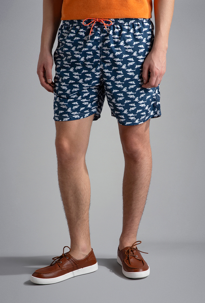 Paul & Shark Men's All Over Shark Print Swimming Shorts