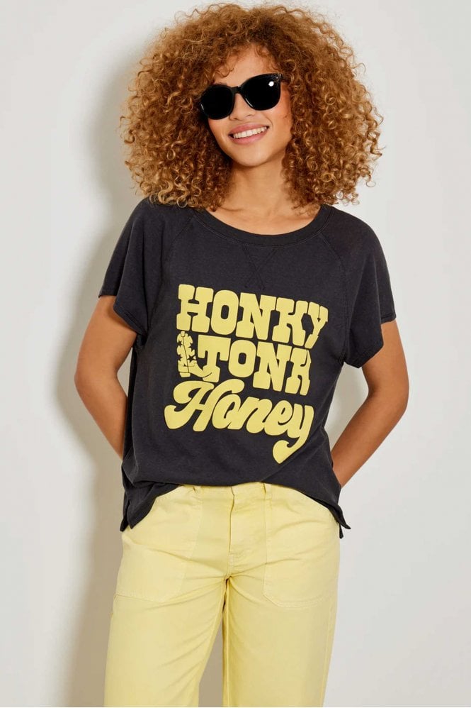 Five Jeans Honky Tonk T-shirt In Carbone And Yellow
