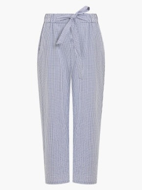 Great Plains Salerno Gingham Check Trousers - Navy And White