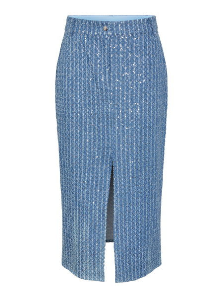 Y.A.S | Leodis Hw Midi Skirt - Medium Blue Denim