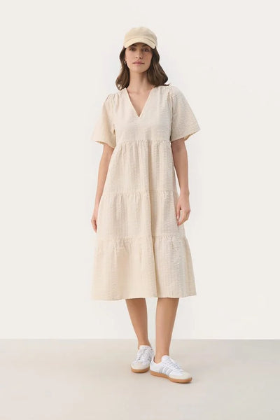 Part Two Pam Cotton Dress In Pearled Ivory