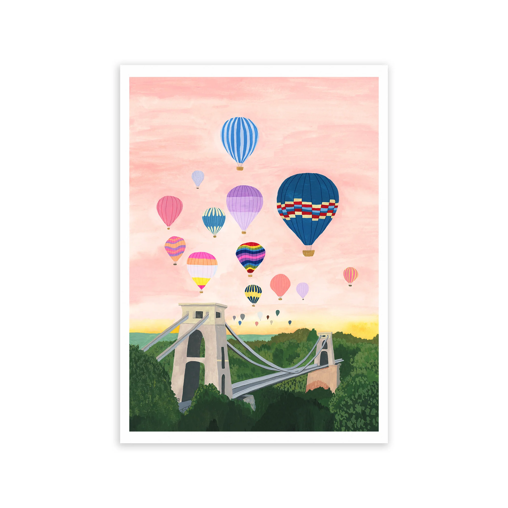 Sarah Frances Balloons Over Bristol A4 Print