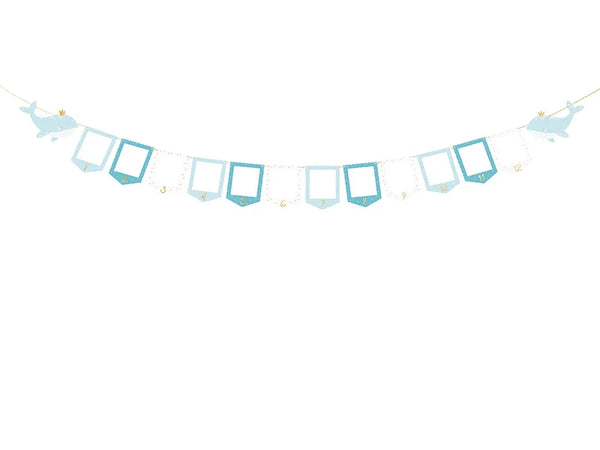 Partydeco Photo Frame Garland - Whale, 10.5 x 15cm, Mix