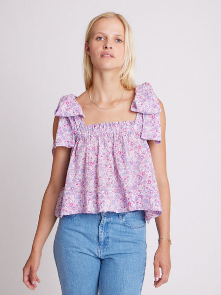 Berenice Tipi Sleeveless Top with Shoulder Bows