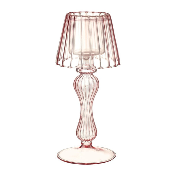 Marram Trading  Pink Glass Lamp T-light Holder