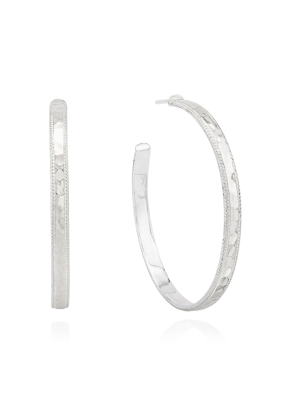 Anna Beck Large Hammered Hoop Earrings - Silver