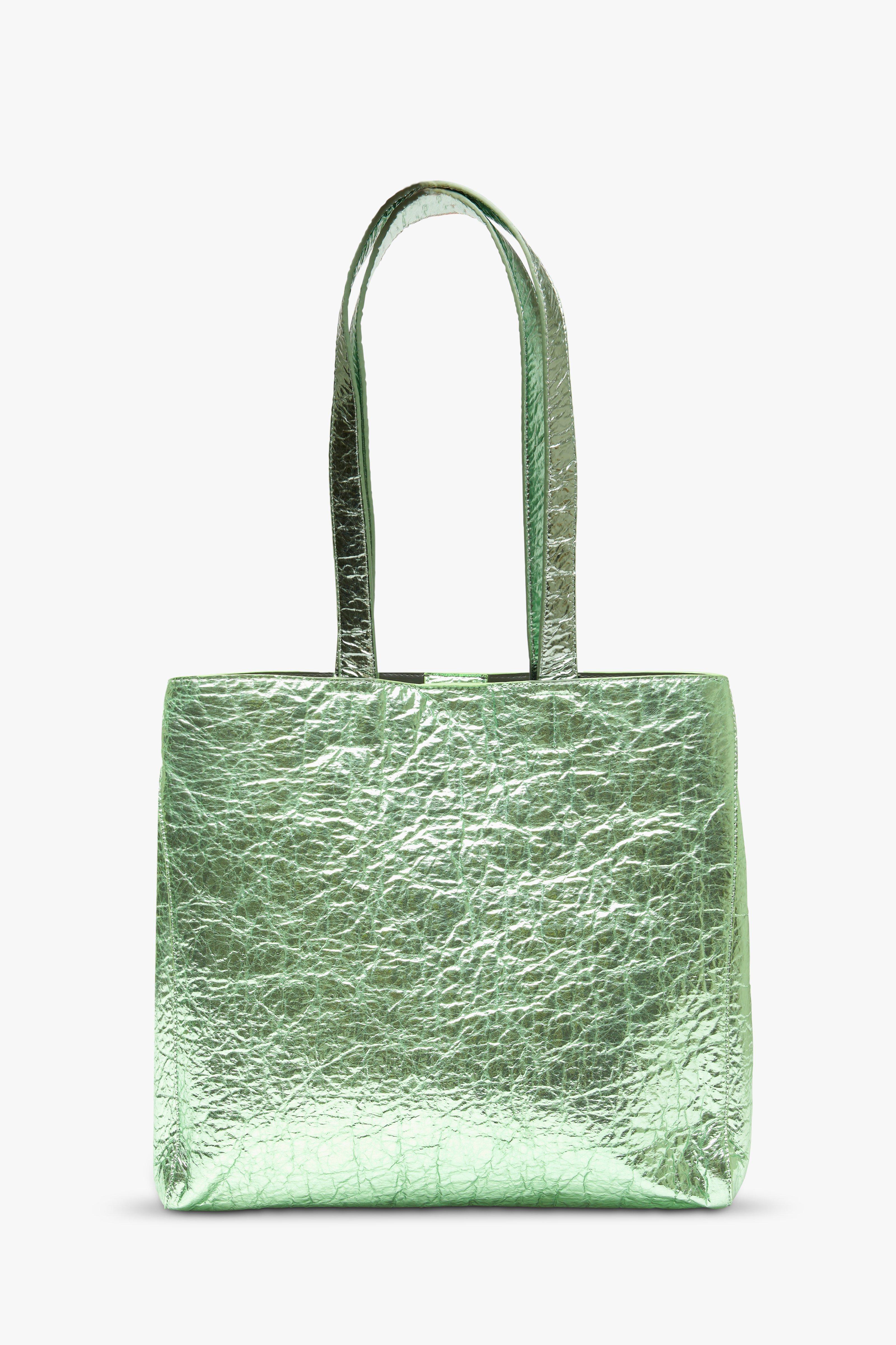 Cks fashion Light Green Brielle Metallic Shopper Bag