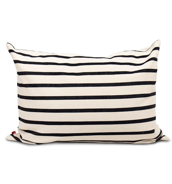 Afroart Juana Striped Cotton Cushion, Black & White