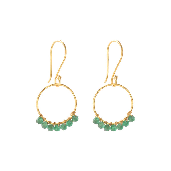 Beautiful Story Compassion Aventurine Gold Earrings