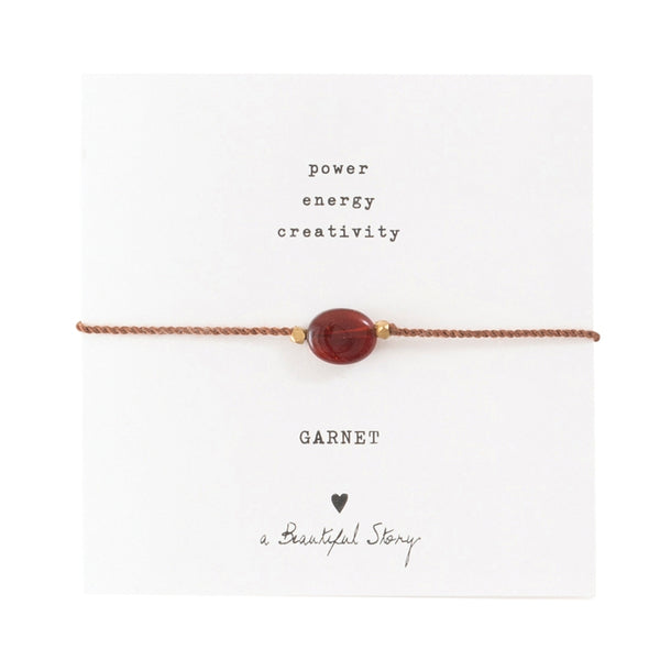 Beautiful Story Gemstone Card Garnet Bracelet