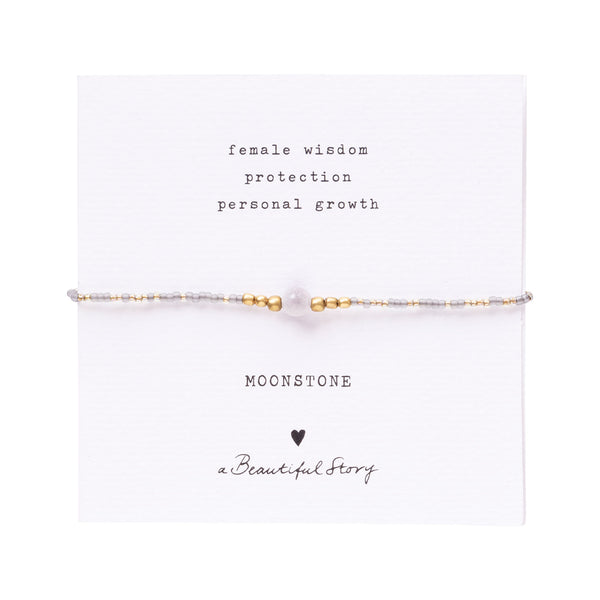 Beautiful Story Iris Card Moonstone Gold Bracelet