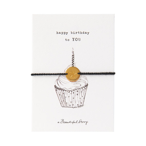 Beautiful Story Jewellery Postcard Bracelet - Cupcake- Happy Birthday