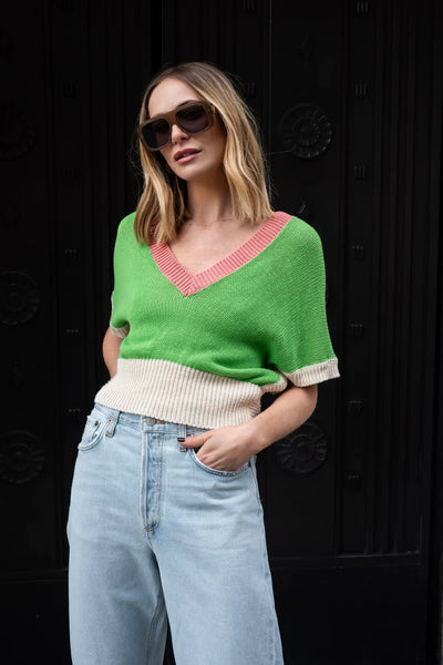 Libby Loves Milan Knit Top - Green
