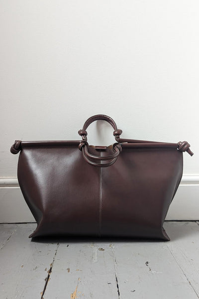 soeur Amalfi Marron Leather Weekend Bag