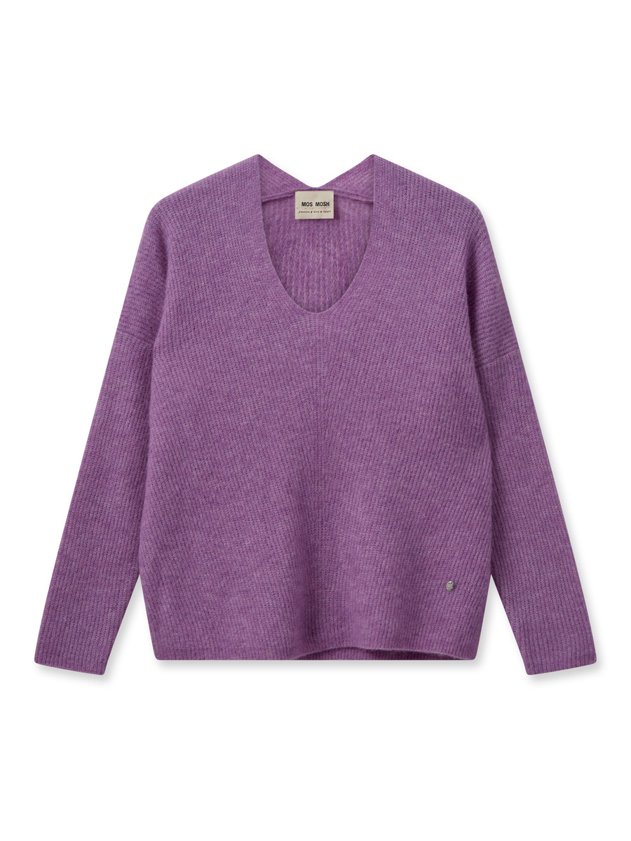 Mos Mosh Iris Orchid Thora V Neck Knitted Sweater