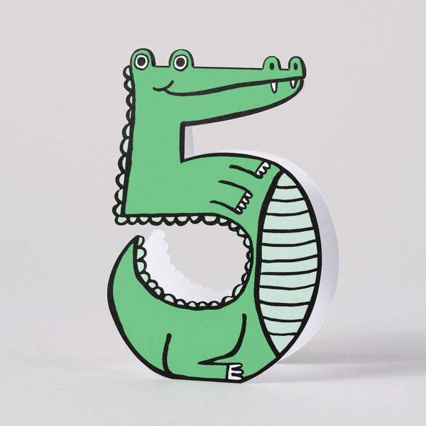 Wrap Croc 5th Birthday Kids Number Card