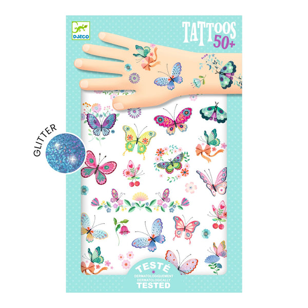 Djeco  Kids Temporary Glitter Tattoos - Dream Butterflies