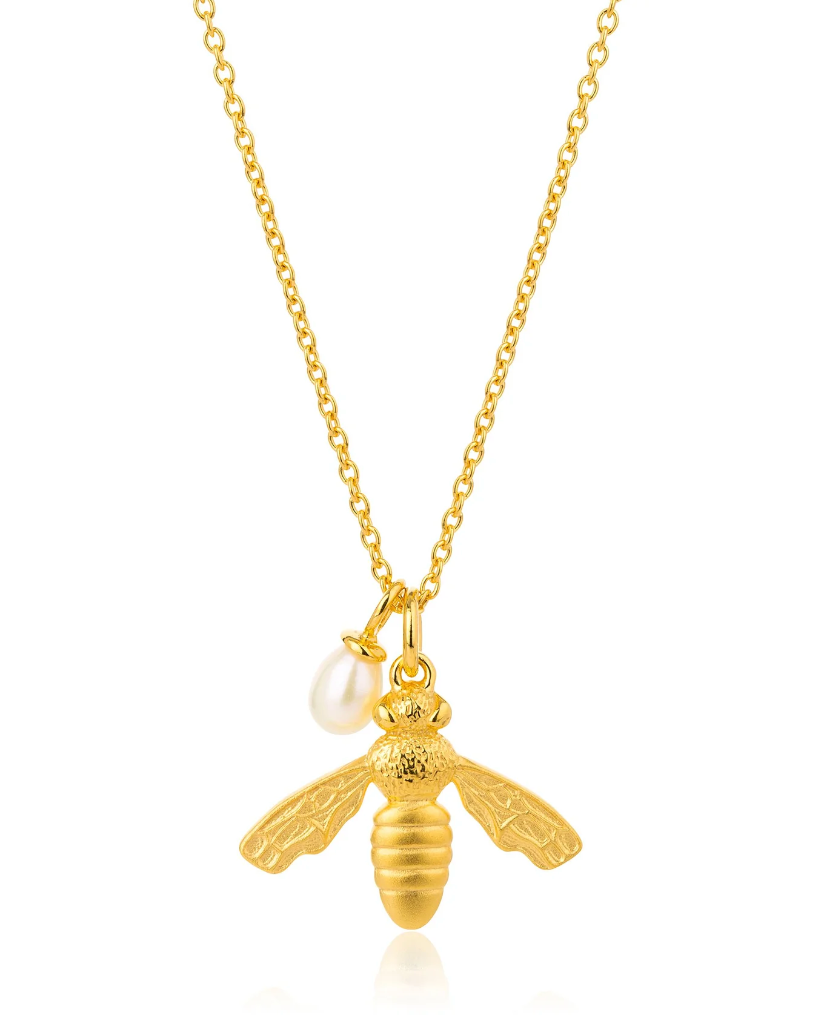 Claudia Bradby Gold Plated Flying Bee Pendant Necklace