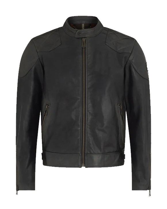 Belstaff Legacy Outlaw Jacket Hand Waxed Leather Antique Black